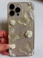 iPhone 13 Pro Max Glitzer-Hülle mit Schmetterlingen & Perlen