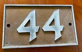 alte Hausnummer Nr 44 Metall Schild  Designklassiker 1960er