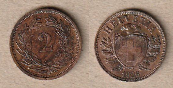 Tutti le monete: 2 Rappen 1926 – Usato da Allschwil venduto da Coinfreak