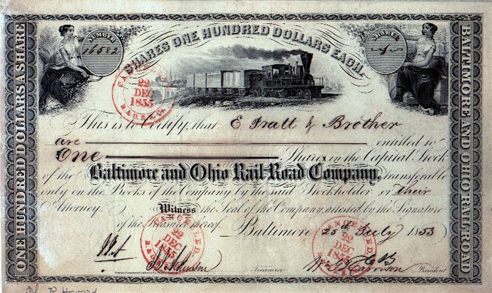 Baltimore And Ohio Railroad Co 1853 Kaufen Auf Ricardo