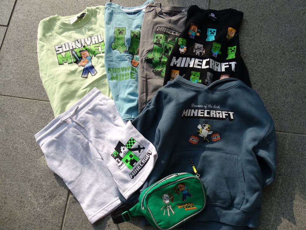 Minecraft Kleiderpaket, Gr. 122/128 cm Top Zustand (Gebraucht) in ...