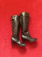 Damen Leder Stiefel schwarz Grösse 39 1/2 Made in Italy