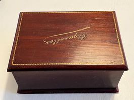 📦 Boîte à cigarettes ancienne en bois rouge, luxe vintage