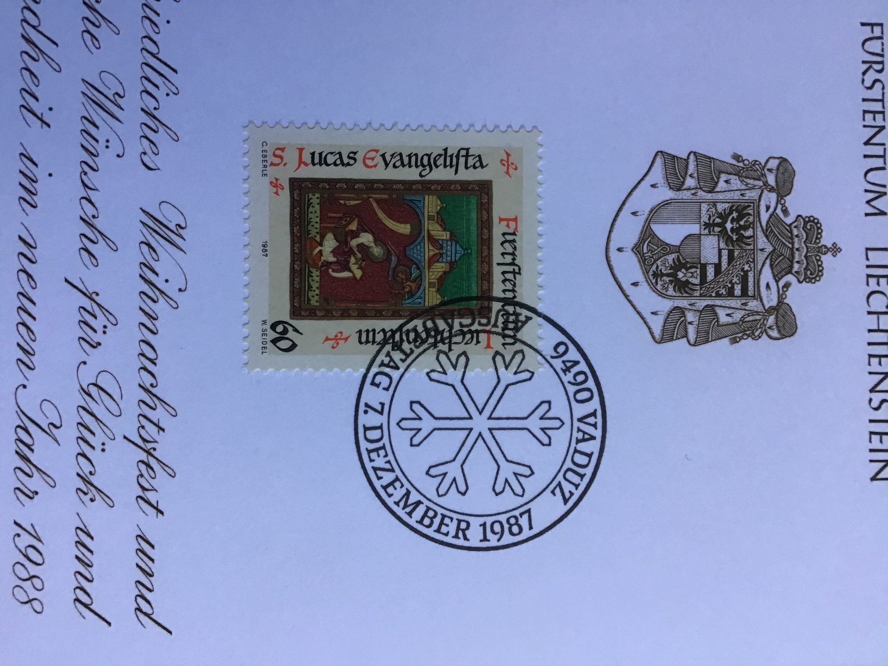 Tous les timbres: liechtenstein briefmarken 7.12.1987 – Neuf (Voir description) à liestal par makai05 1
