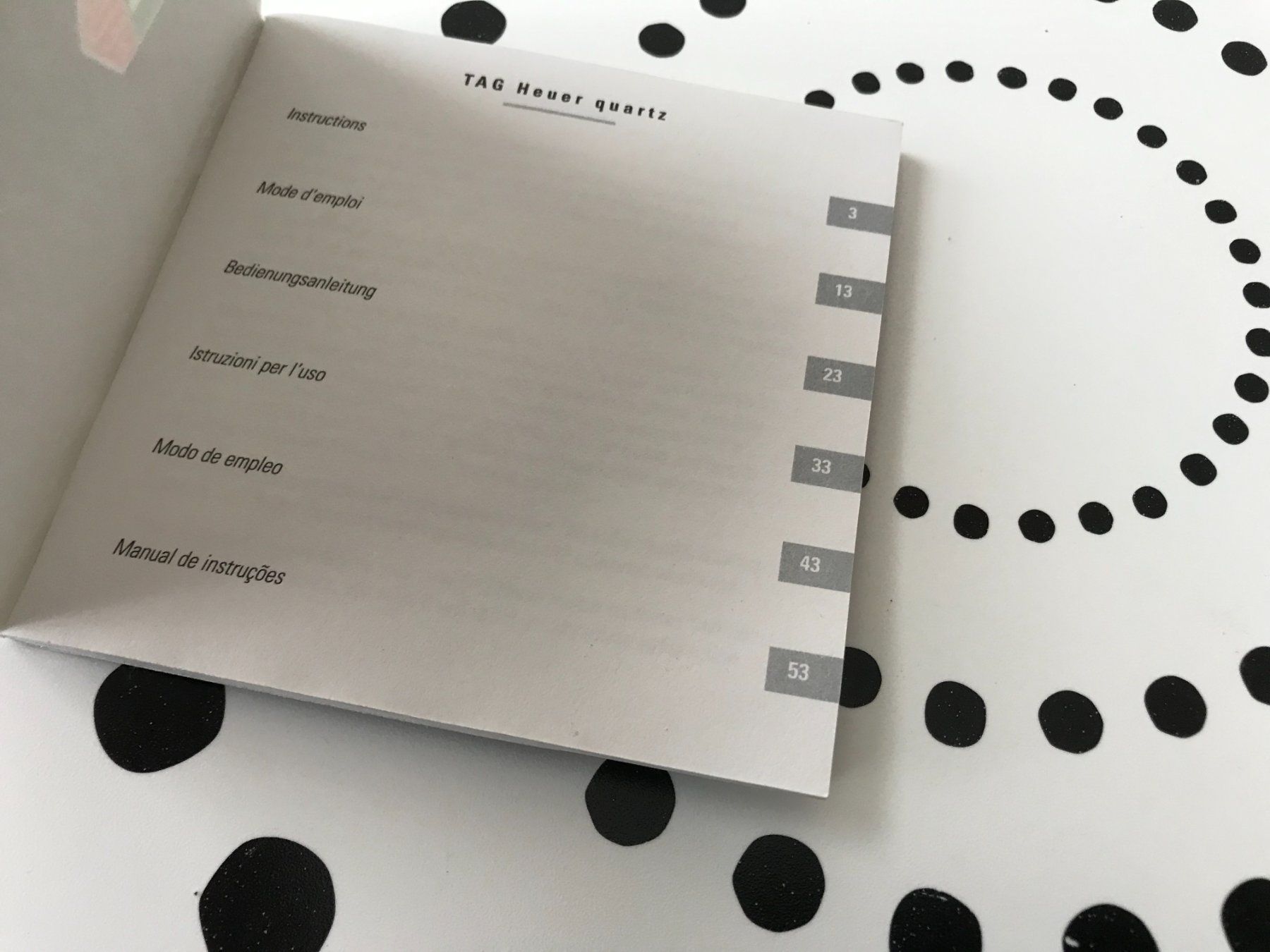 Documenti: TAG HEUER ORIGINAL - OPERATING INSTRUCTIONS - BOOKLET – Nuovo (secondo la descrizione) da Epalinges venduto da dream-watch 2