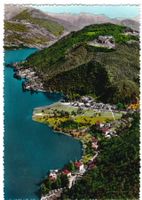 AK Lago Lugano Flugaufnahme, krasse Einfärbung, archivfrisch