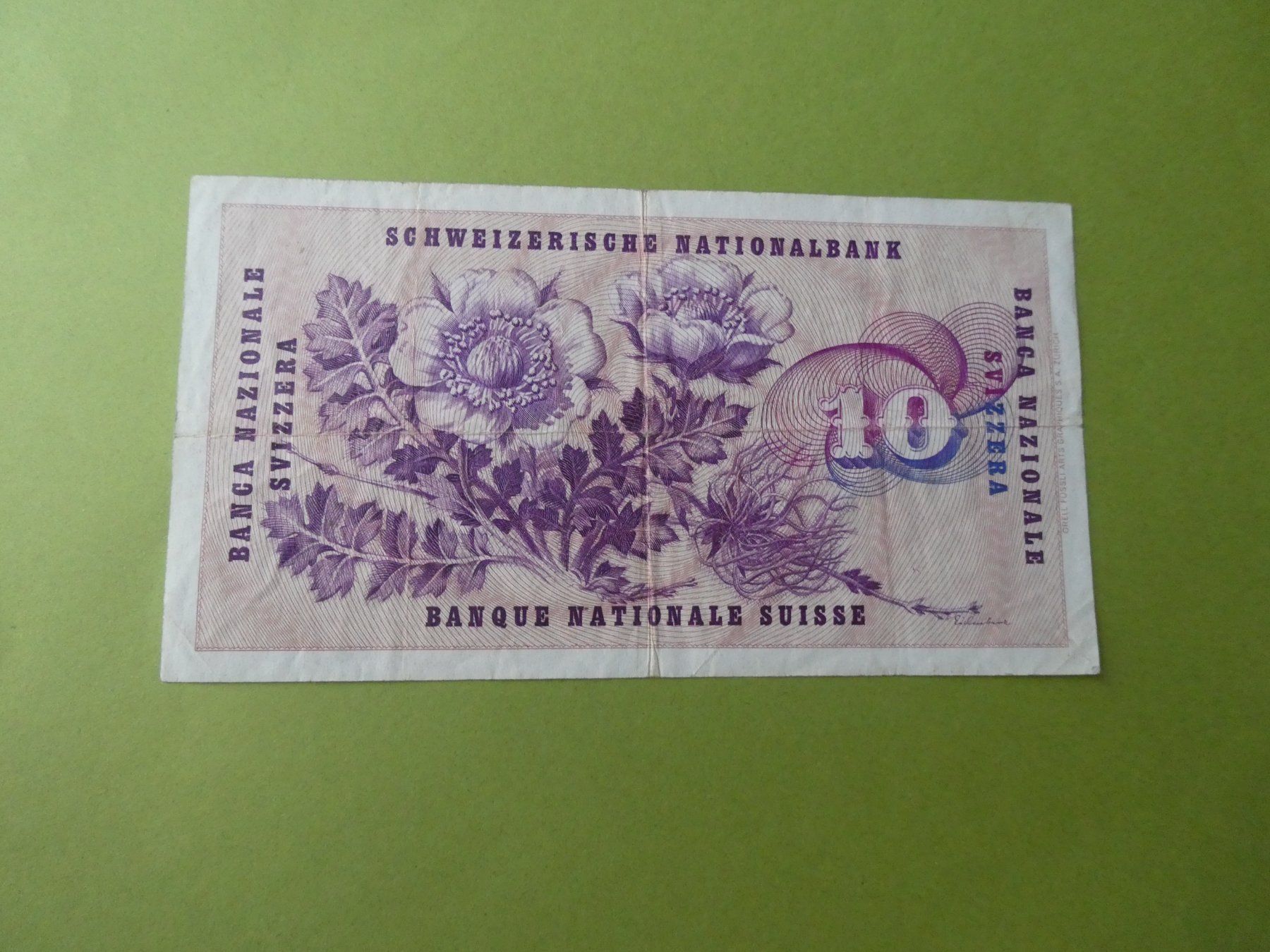 Banconote: Schweiz 1968, 10 Franken – Usato da Hinterforst venduto da Rohusri 1