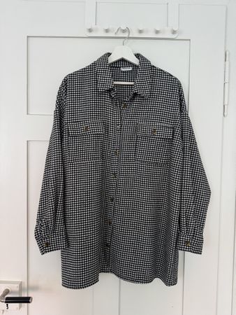 Oversized Hemd schwarz-weiss