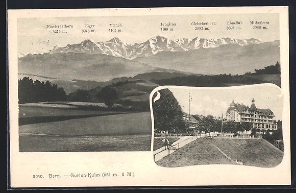 Cartes postales: Bern, Strassenpartie, Bergpanorama mit E – D'occasion à Berlin par bartko-reher