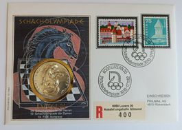 Numisbrief Schacholympiade Hans Erni Medaille  ab 1 Fr. !!