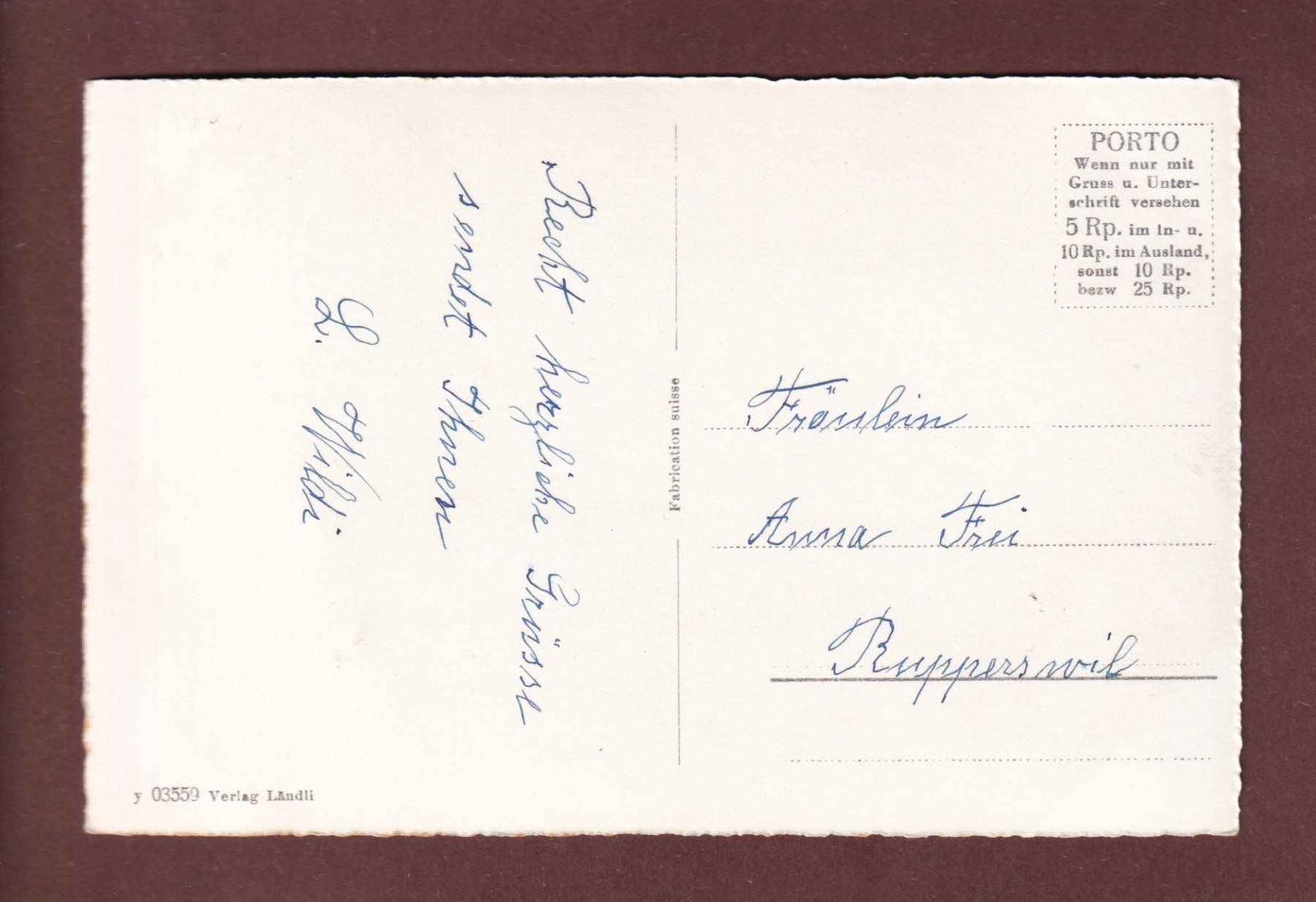 Cartoline postali: Kuranstalt LÄNDLI am Aegerisee – Usato da Pully venduto da nicecards-shop 1