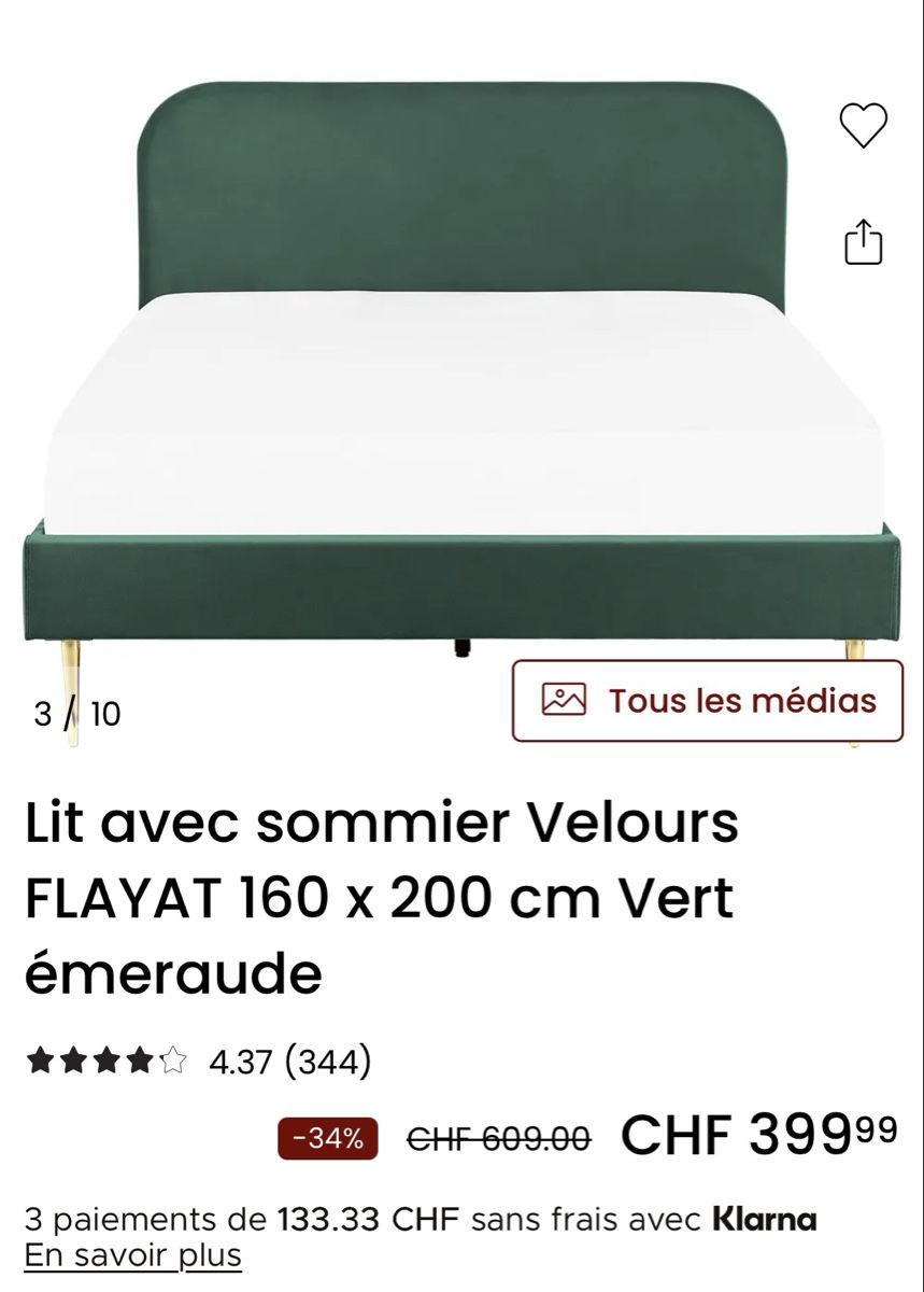 Beliani Letti: Lit Beliani velours – Usato da Murten venduto da noemiei