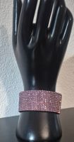 Bracciale con strass rosa, chiusura magnetica