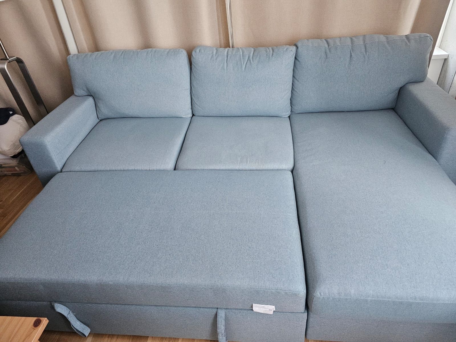 Ikea Sofas: 3er-Bettsofa mit Récamiere, Tibbleby hell grautürkis – Neuf (Voir description) à Etzwilen par mue_mm76 3