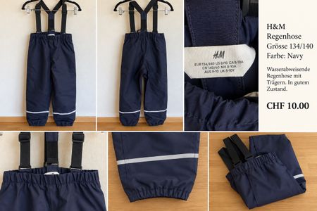 H&M Rain pants navy blue size 134/140 good condition