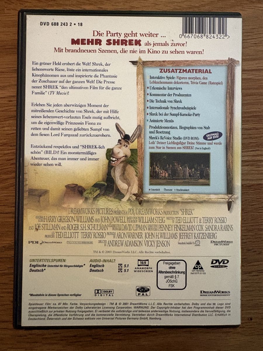 Tutti i DVDs: Shrek - Der tollkühne Held DVD  – Usato da Giubiasco venduto da Tiberius 1