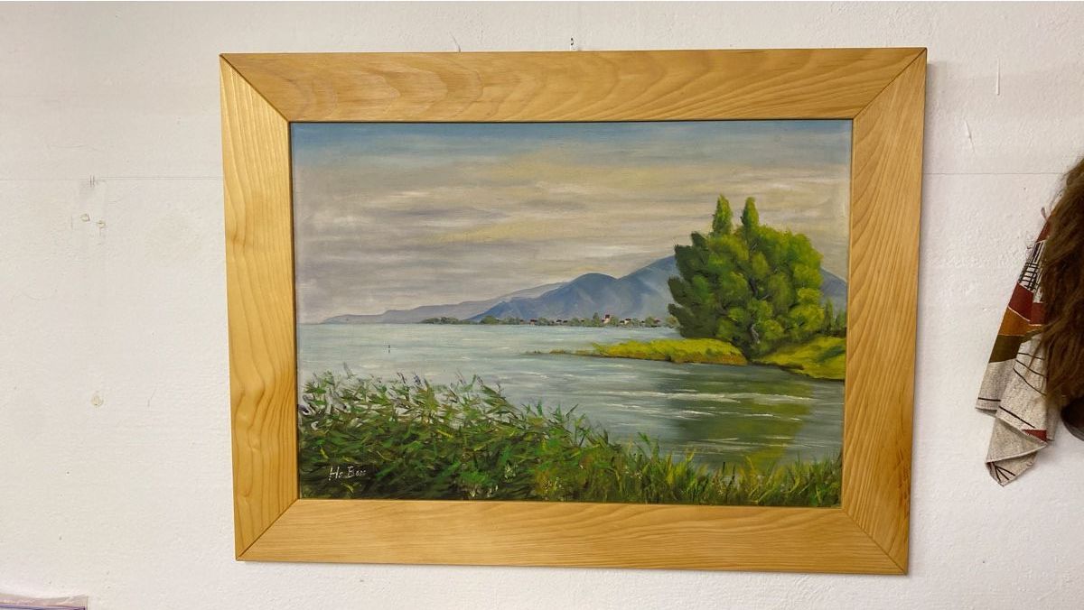 Dipinti: Gemälde Landschaft mit See und Bergen Hr.Boss – Usato da sursee venduto da trilli-tralli 1