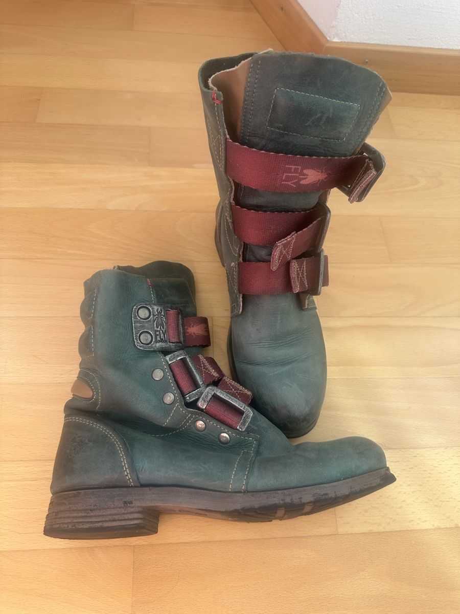 Damenschuhe: Boots petrol Leder Gr 39 – Gebraucht aus Meilen von Tulip5