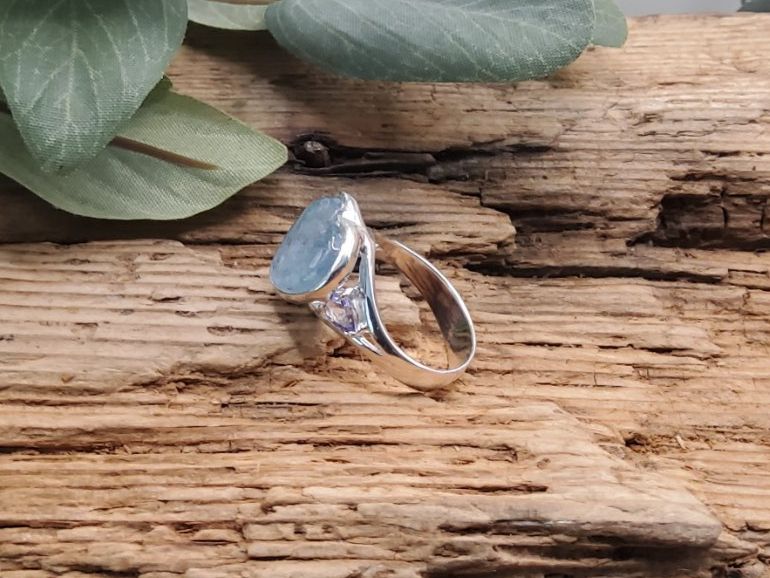 Anelli: Herzring Aquamarin in Sterlingsilber, Gr.54.5 – Nuovo (secondo la descrizione) da Luzern venduto da S.Kern01 3
