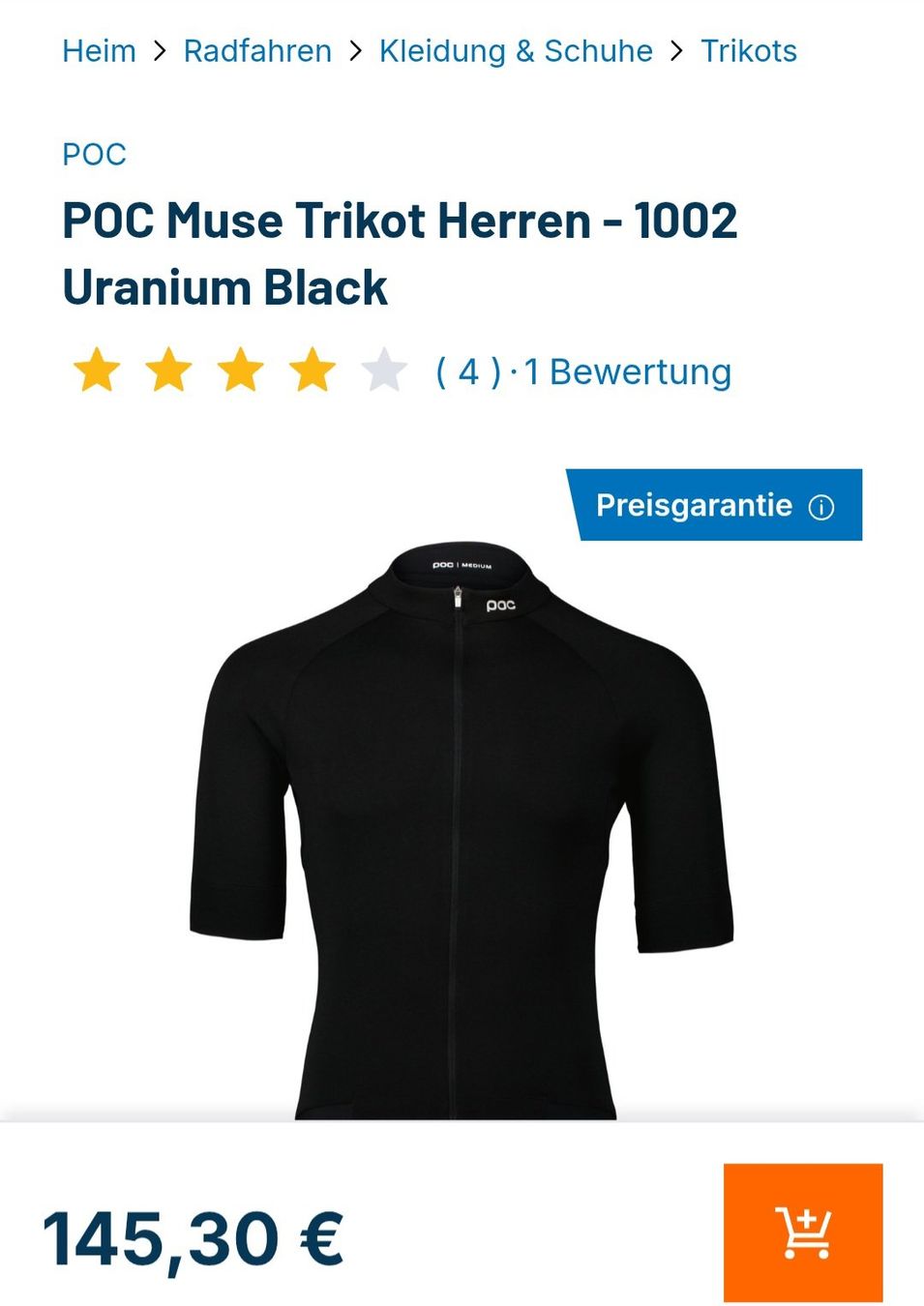 Poc Leibchen & Hosen: POC Muse Trikot Herren - Uranium Black Grösse M – Neu und originalverpackt aus Braunau von Brand-Store 9