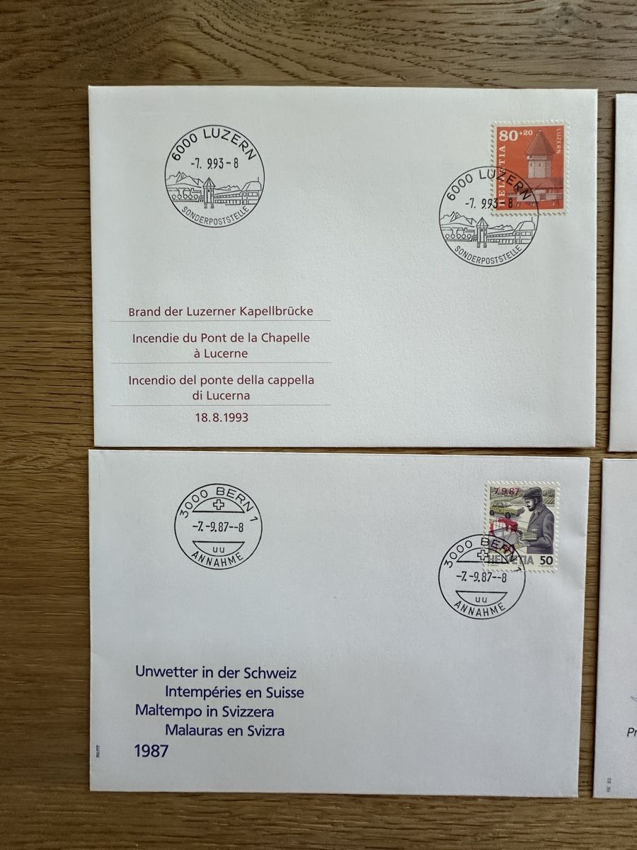Tutti i francobolli: Schweiz - 6x FDC Sonderausgaben  – Usato da Schmitten / FR venduto da Samsara169 1