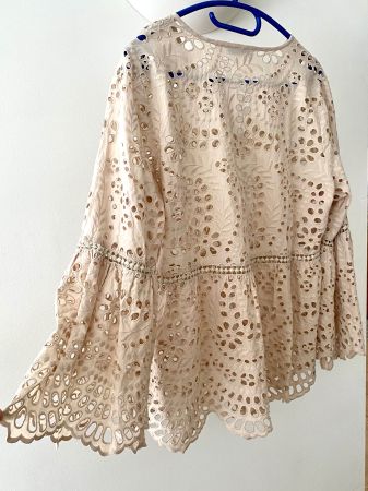 ANGOOR Bluse Gr. 42 / EU 42 – 100% Cotton mit Lochstickerei