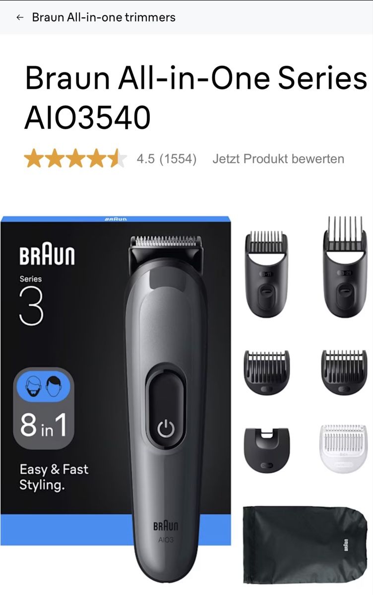 Braun Rasoi & Lamette da barba: Braun All-in-One Series 3 AIO3540 – Nuovo e nell'imballaggio originale da Dintikon venduto da all.in.one.scz