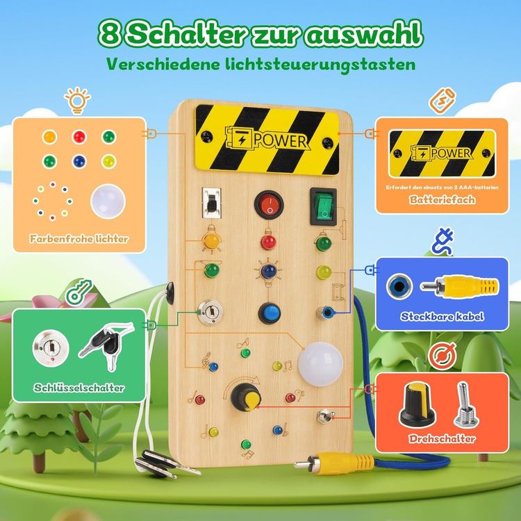 Tableau D'activités Montessori En Bois - 21 éléments - Jeu Sensoriel Et Motricité Fine - Pour Enfants 3-6 Ans - 3