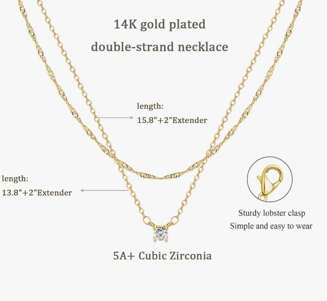 Catenine: 14K Gold/Silber Zirkonia Anhänger Halsketten – Nuovo e nell'imballaggio originale da Hemmental venduto da GoldundGlanz