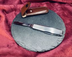 Antik Zwilling J.A. Henckels Taschenmesser mit Lederscheide