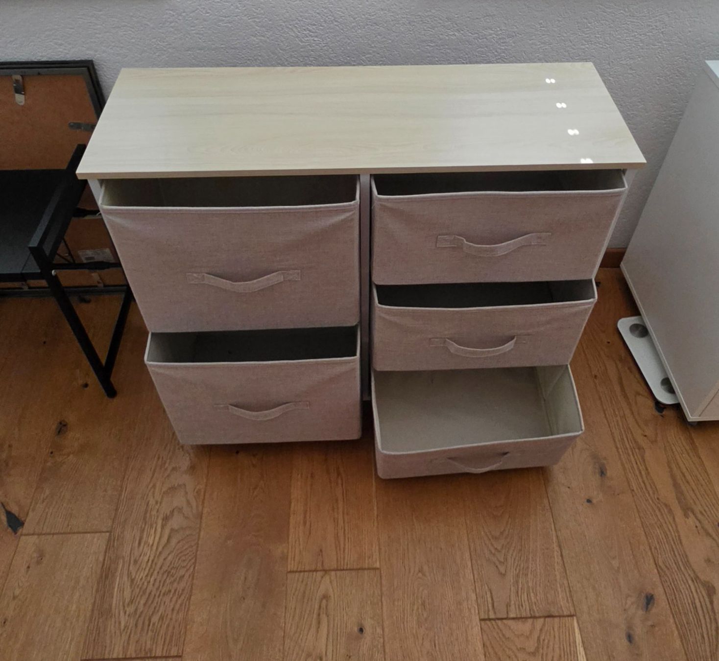 Commodes: Kommode mit 5 Stoffschubladen, ca. 84x70x30cm beige – D'occasion à Fraubrunnen par wol_ql9p 1