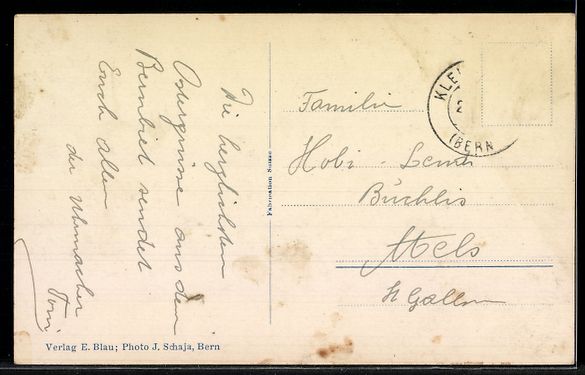 Cartoline postali: AK Huttwil, Ortsansicht – Usato da Berlin venduto da bartko-reher 1