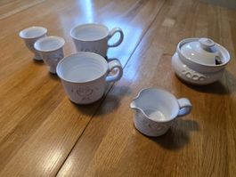 Edles älteres Keramik-Teeservice, 6-teilig