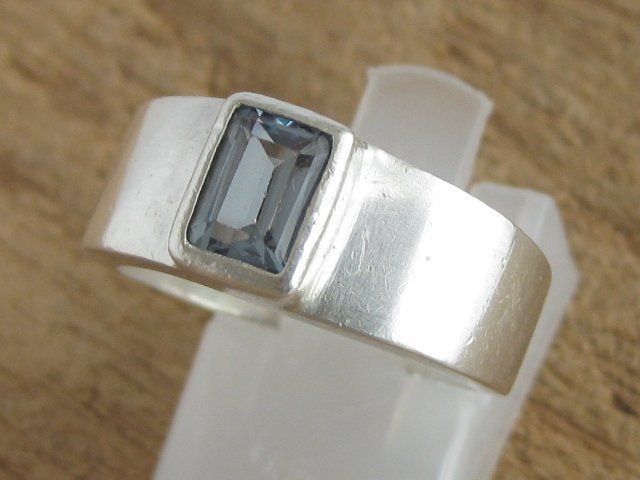 Anelli: Silber Ring massiv 925 blauer Spinell synth. Gr. 56 – Usato da Ermatingen venduto da Decovin 2