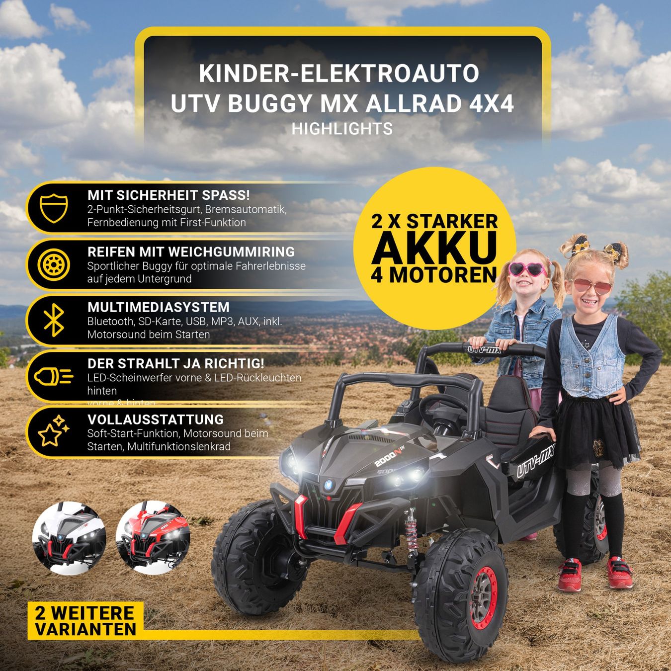 Veicoli per bambini: Kinder-Elektroauto UTV Buggy MX Allrad 4x4 – Nuovo e nell'imballaggio originale da Cham venduto da G-Money_swiss 7