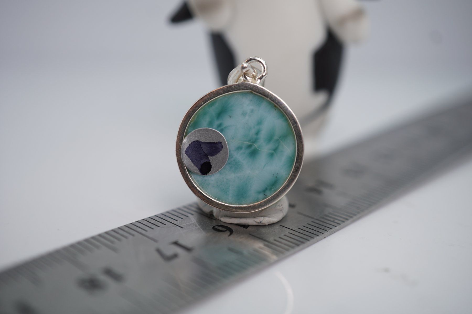 Ciondoli: Larimar Rund    Silber 925 Silber  Anhänger – Nuovo e nell'imballaggio originale da Eschenbach SG venduto da topstone 4