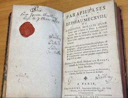 Antique Book: Order of Malta, Paraphrases sur L'epseaumecxvi