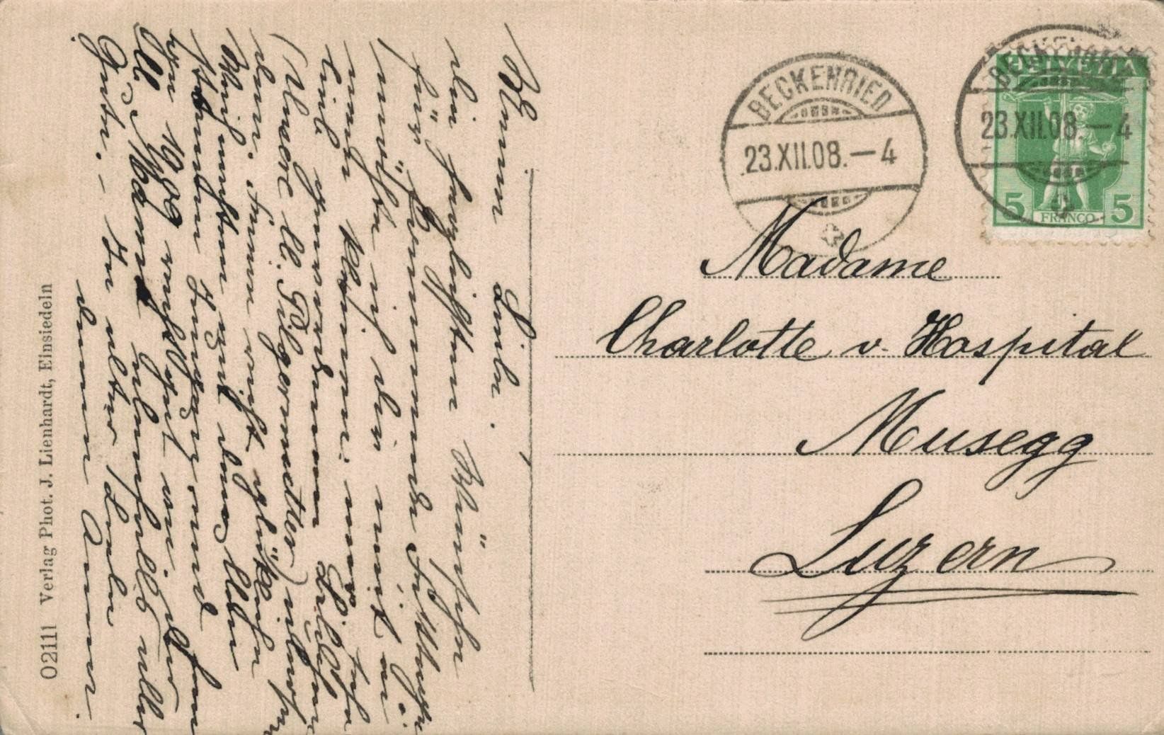 Cartoline postali: Antike Postkarte: II. Schweizer-Heiliglandfahrt 1908 – Usato da Luzern venduto da Kartenansicht 1