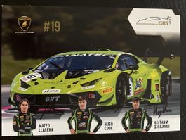 Signierte Autogrammkarte Grasser Racing Team #19 Lamborghini