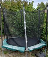 Trampoline avec filet de protection, état usagé
