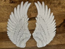 2x Pailletten Flügel, zum aufbügeln/nähen 33x17,5cm