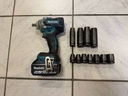 Makita Schlagschrauber DTW180 mit Nüssen und Akku