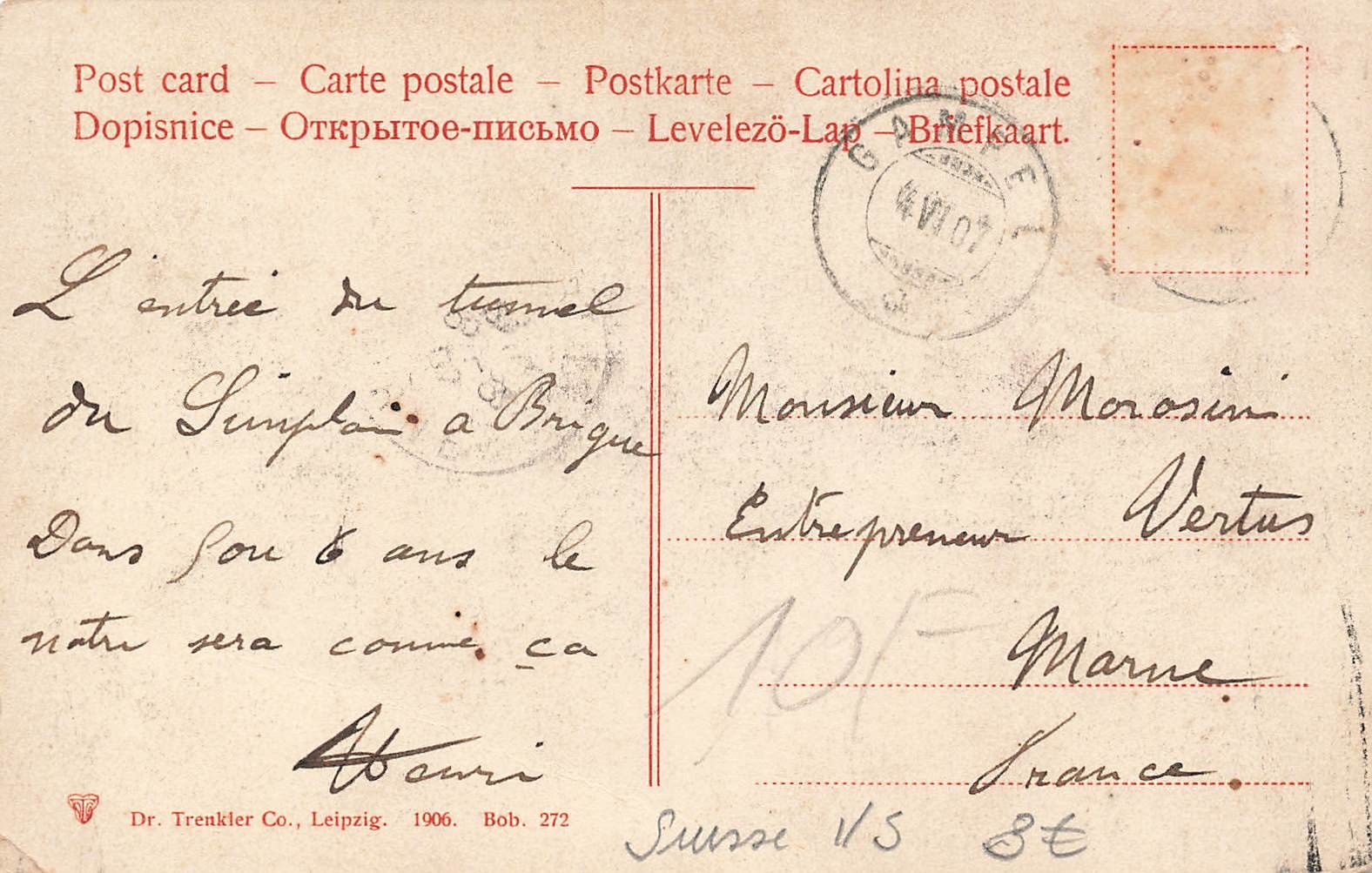 Cartoline postali: Brig simplon tunnel bahn – Usato da Biasca venduto da Blenio71 1