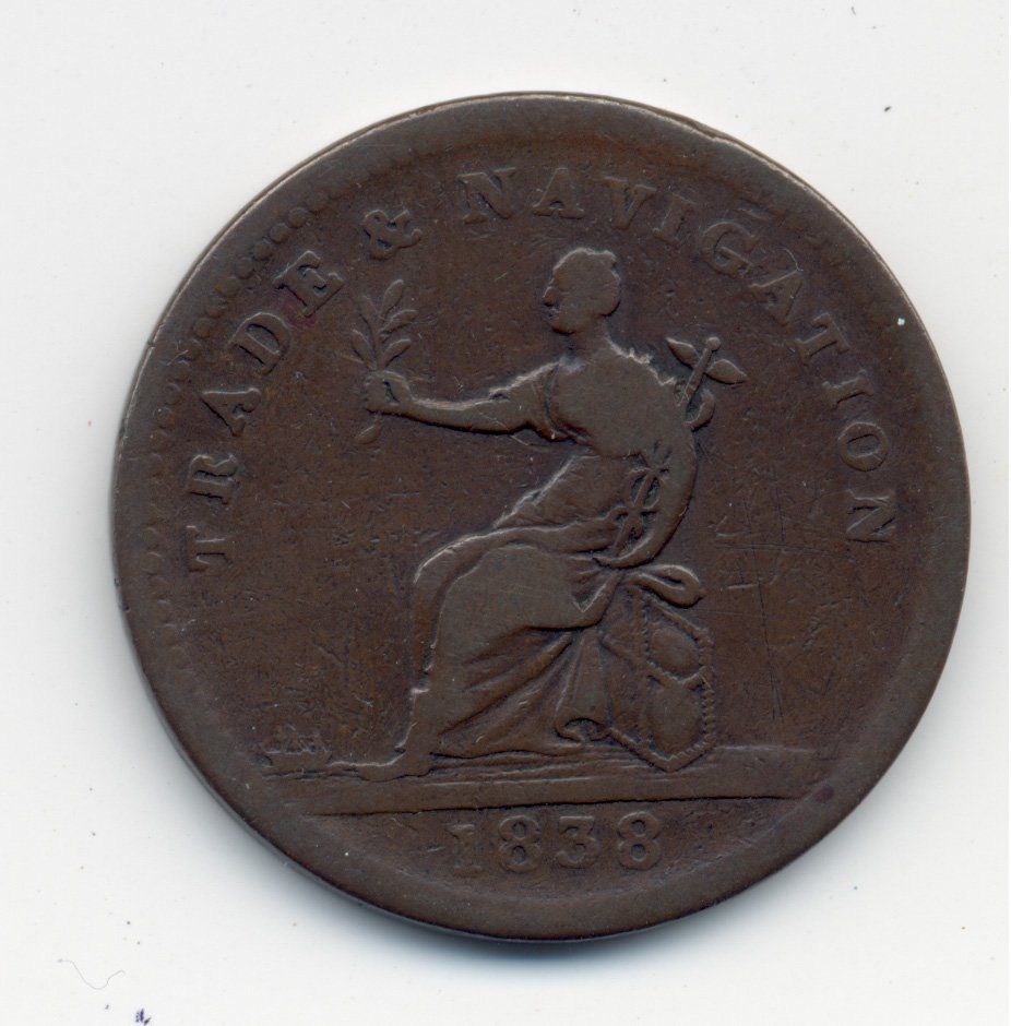 Tutti le monete: British Guyana 1 Stiver Token 1838 KM#Tn1 – Usato da Au SG venduto da Zogu 1