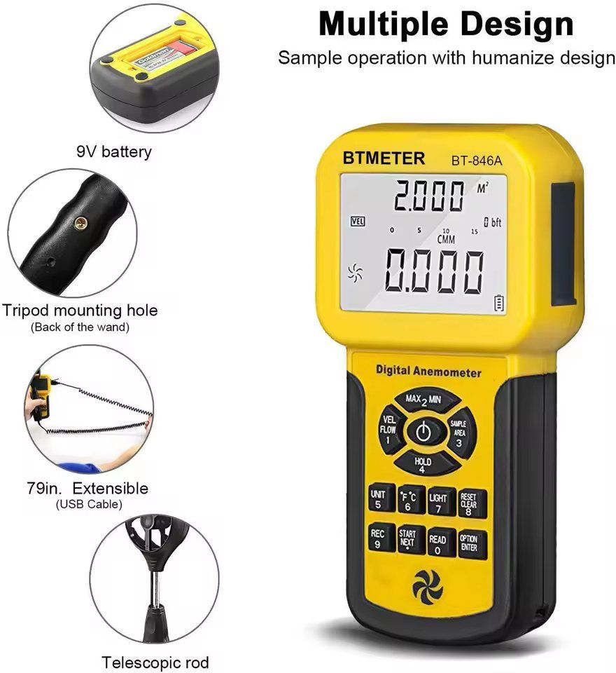 Misurare: NEU Hand-Anemometer Windmesser 0–160 km/h / Anémomètre – Nuovo e nell'imballaggio originale da Isérables venduto da Wishlist 5