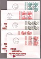 1984 VOLKSBRÄUCHE_ALLE 5 Viererblocks UNGEZÄHNT auf C6-FDC !
