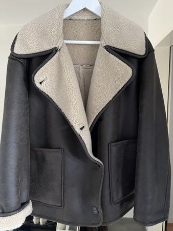 Cozy Zara Faux Leather Shearling Lined Jacket Size XS for Wi