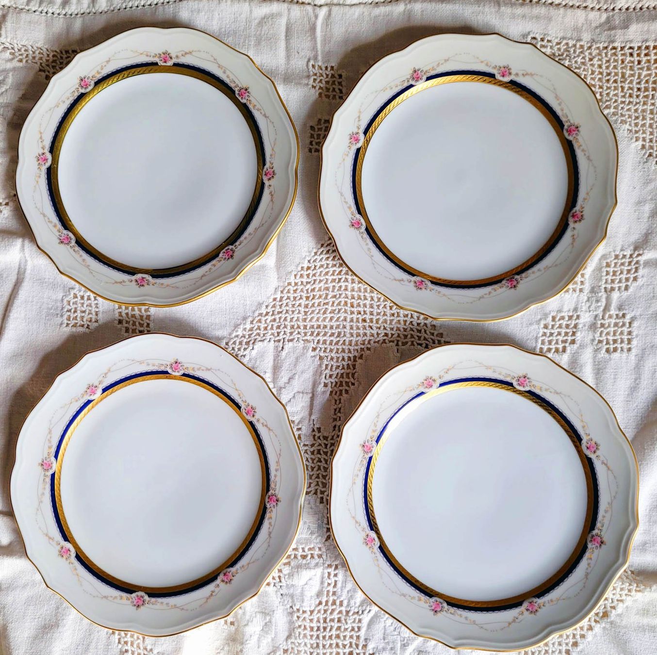 Winterling Set di piatti: Winterling 4er-Set Kaffeeservice + Dessertteller Kobalt/Gold – Nuovo (secondo la descrizione) da Winterthur venduto da Joschko 3