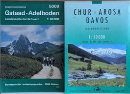 2 Zusammenzüge Landeskarten Schweiz, 1:50'000