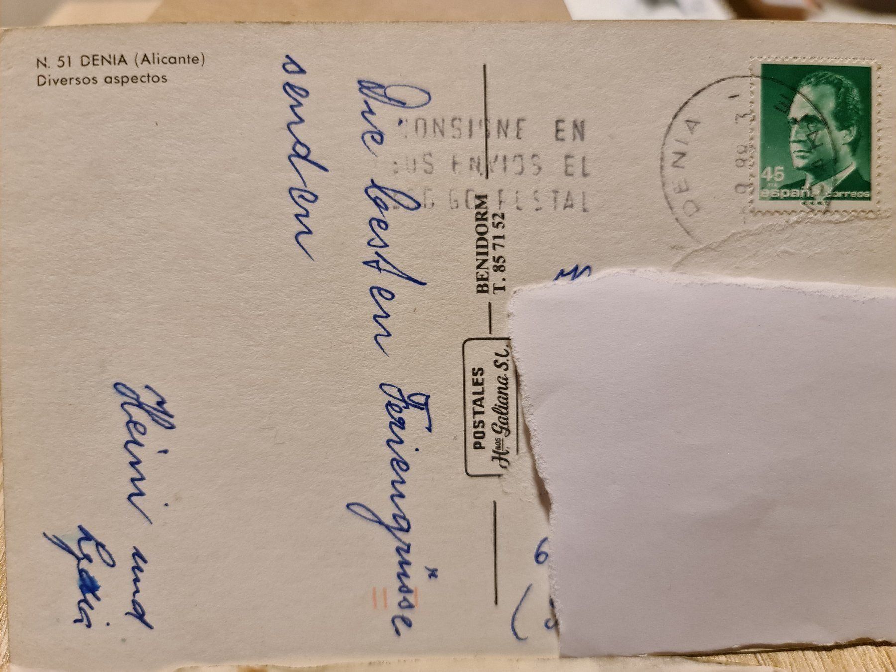 Cartoline postali: Ansichtskarte Denia Spanien – Usato da Dintikon venduto da Vexi 1